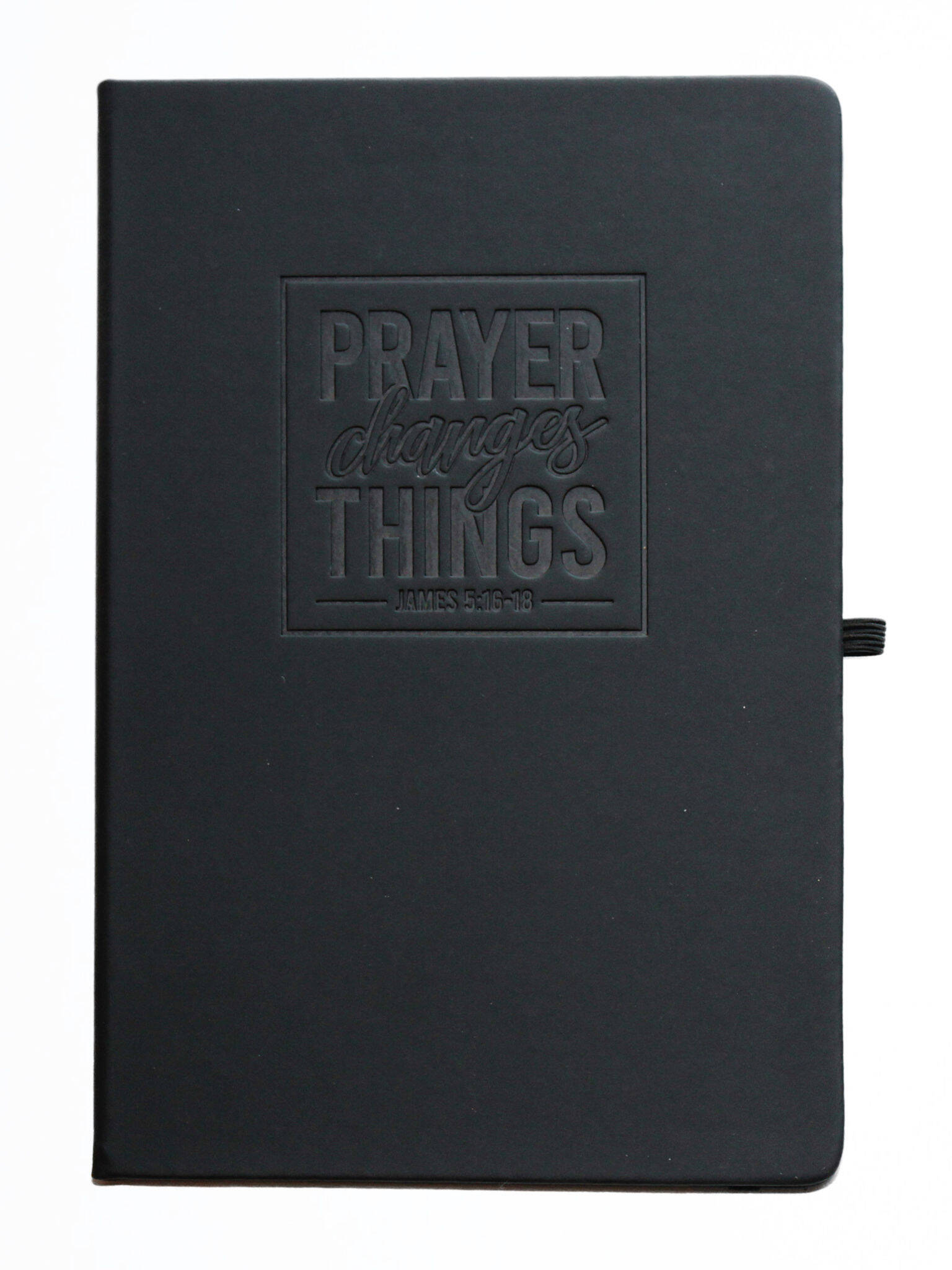 Black Journal saying 'Prayer Changes Things'