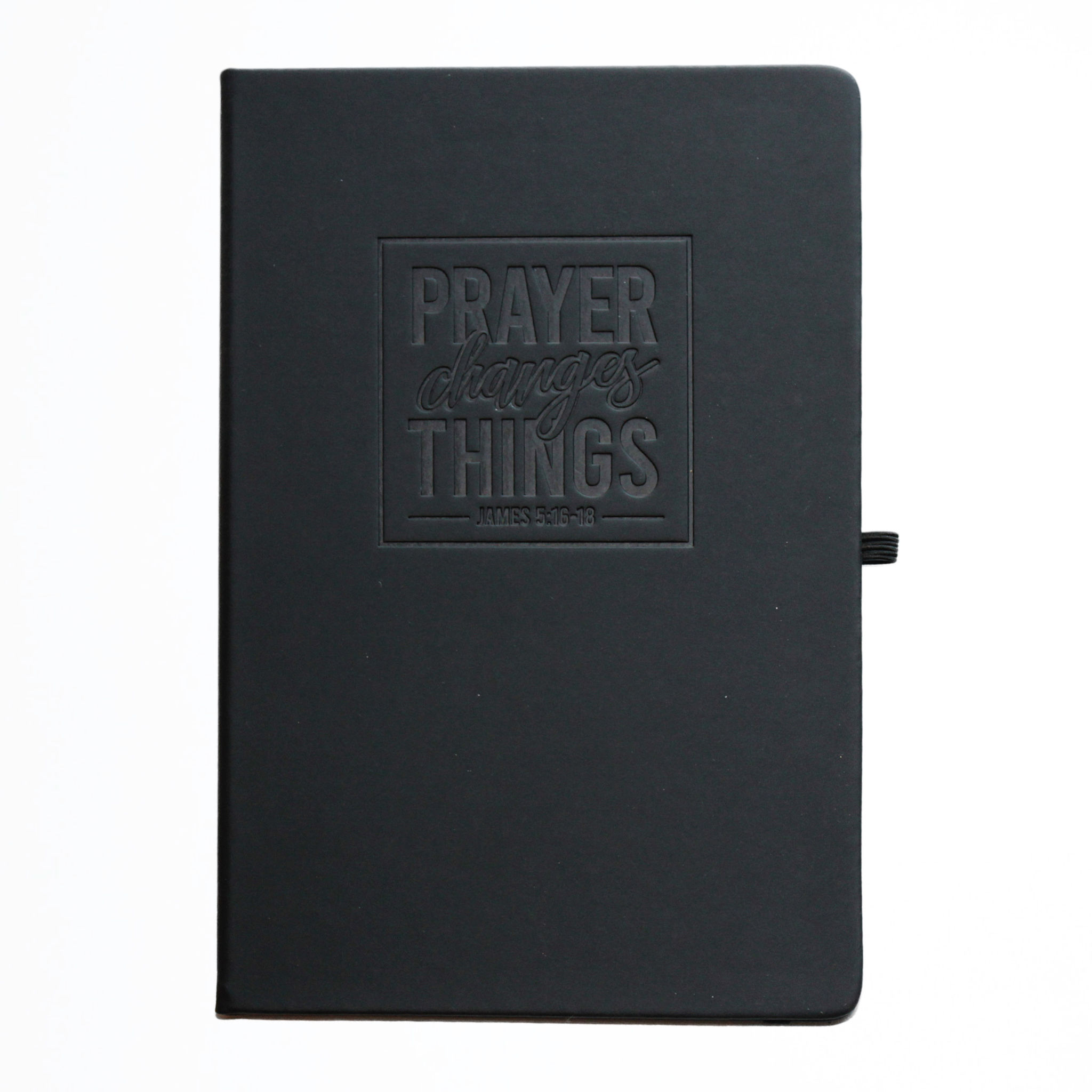 Black Journal saying 'Prayer Changes Things'