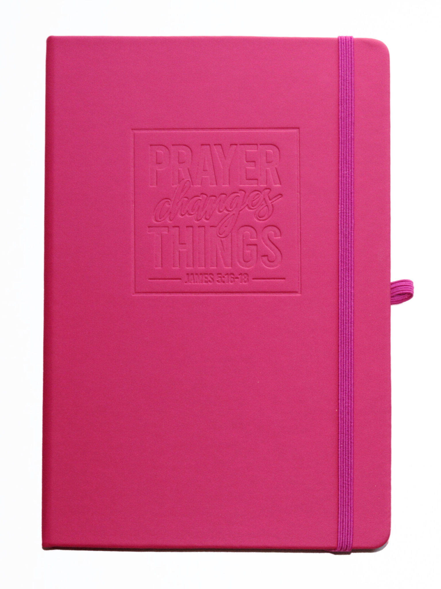 Pink journal saying 'Prayer Changes Things'