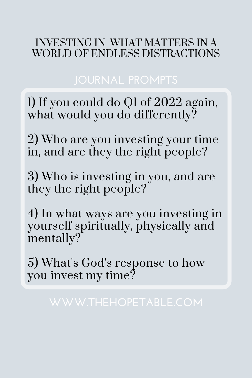 Investing in what matters in a world of endless distractions. Bible Journaling prompts.UK based Christian blog for Christian
